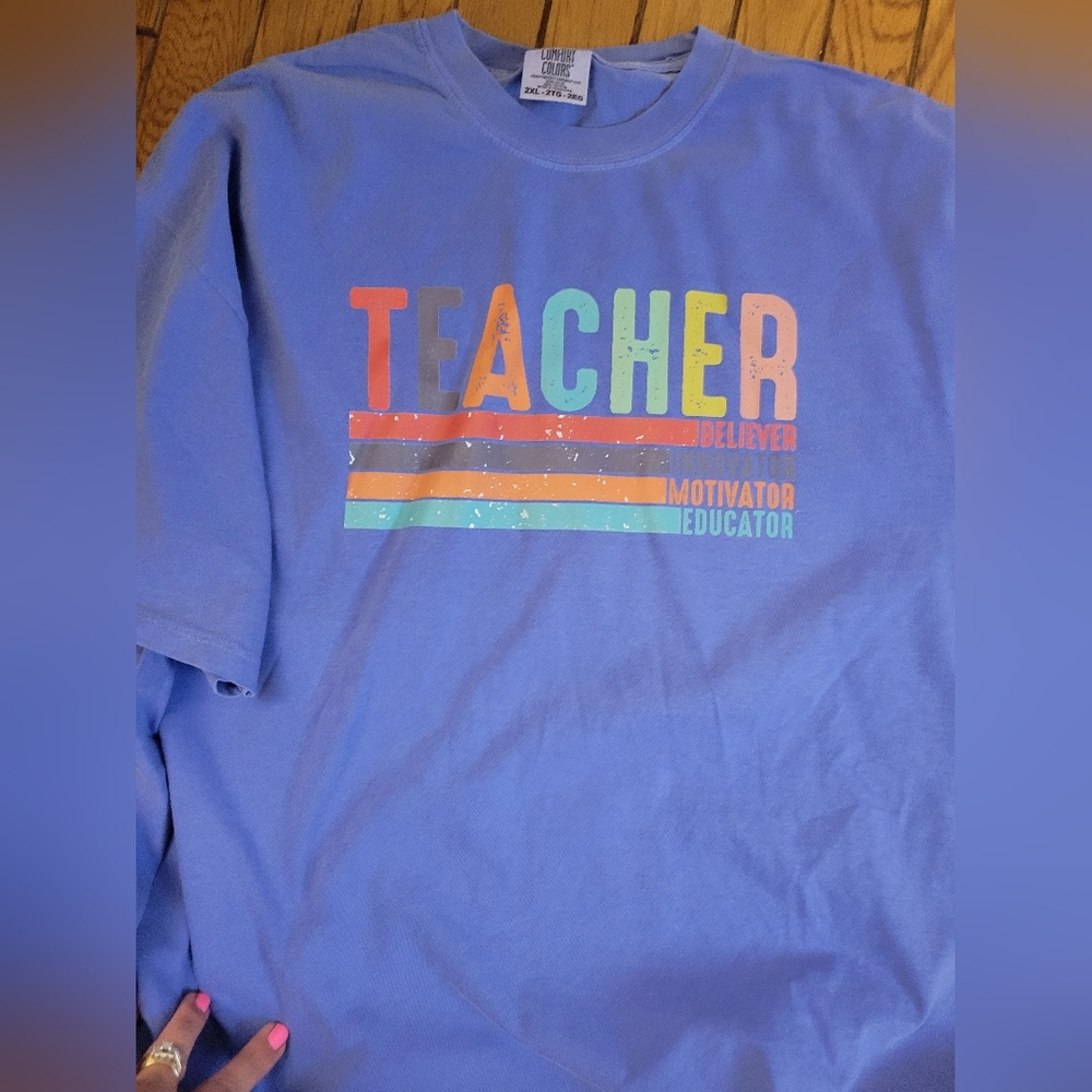Blue Motivational Teacher T-Shirt